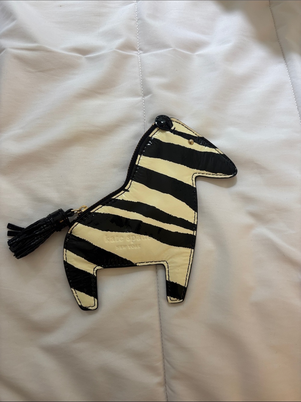 kate spade Black and Cream Zebra Horse Coin Pouch